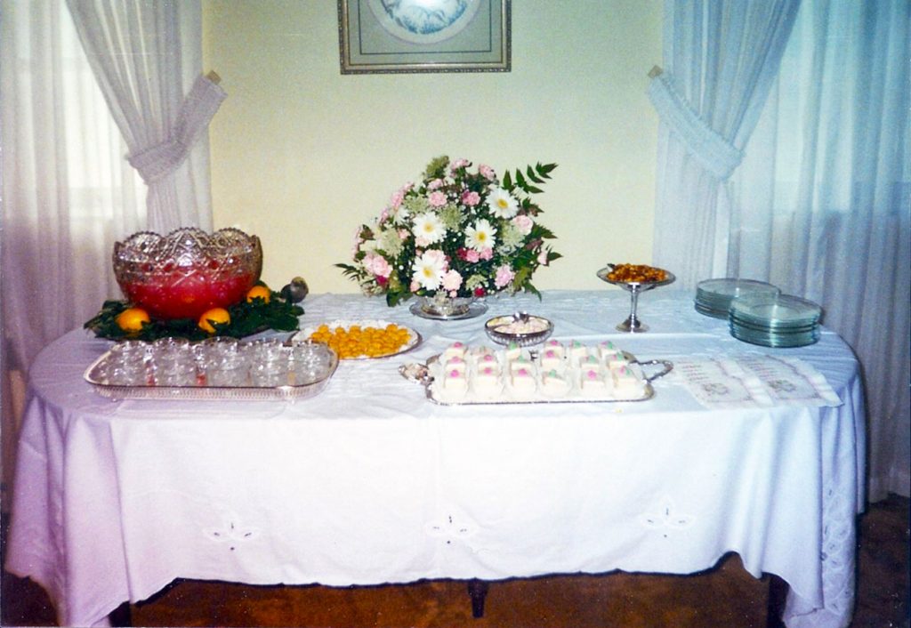 first presbyterian church of forest city refreshment table in church parlor